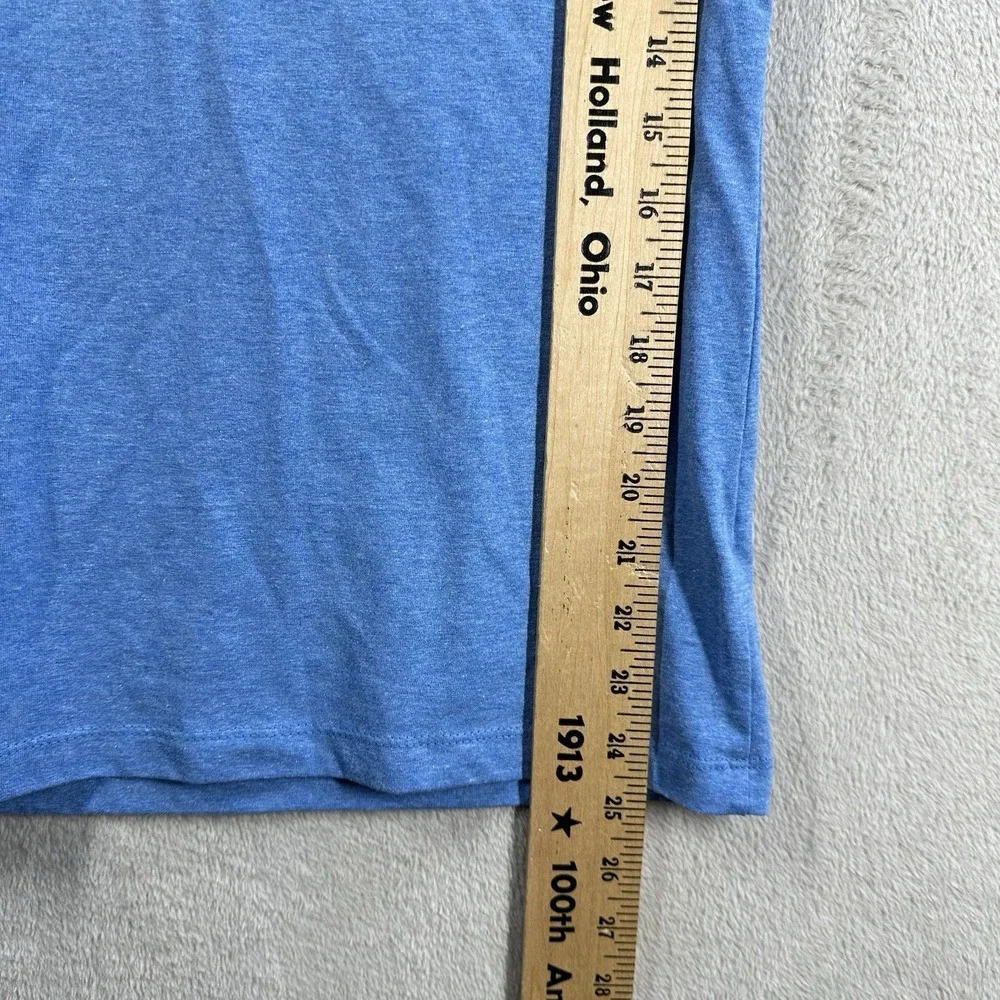 The North Face Women's M Blue Short-Sleeve T-Shirt V-Neck Spell Out Logo - Picture 6 of 8